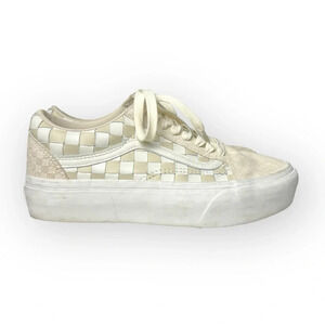 Vans Old Skool Platform Woven Leather Blanc  De Blanc 8